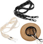 2 PCS Hat Straps for Wind, Adjustable Beige Black Chin Cord, Lace Sun Hat Chin Strap with Clips, Replacement V1258-DP02-D-603