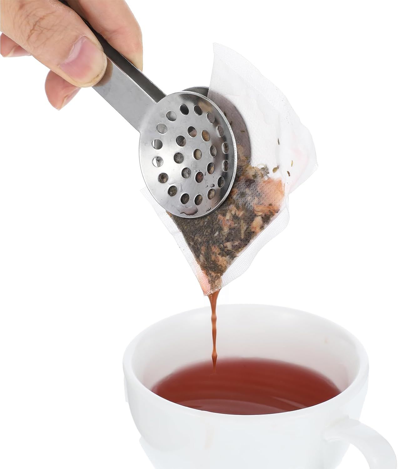 Tea Bag Squeezer, Stainless Steel Tea Bag Squeezer Tongs, Teabag Filter, Dispenser Accessories for Teas V1258-DP02-D-604