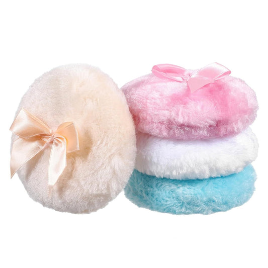 4 PCS Large Fluffy Body Powder Puff, Soft Powder Puff for Body Face, 4 Colors Washable Reusable Makeup Puffs V1258-DP02-D-605
