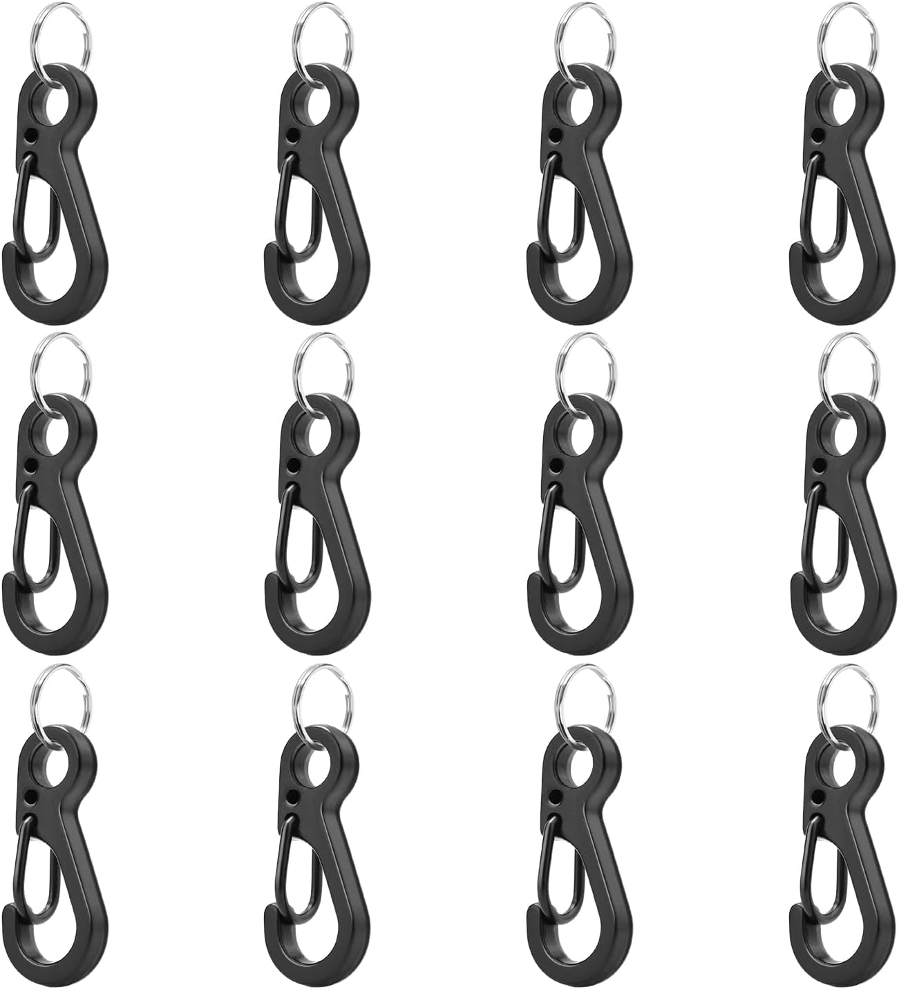 Small Carabiner Clip Metal Spring Snap Hooks Mini Paracord Hanging Clips for Camera Strap, Flashlight, Key V1258-DP02-D-61