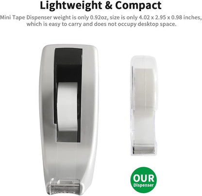 Hand Use Desktop Tape Dispenser, Transparent Plastic Lightweight and Portable Refillable Dispenser for 3/4" V1258-DP02-D-611