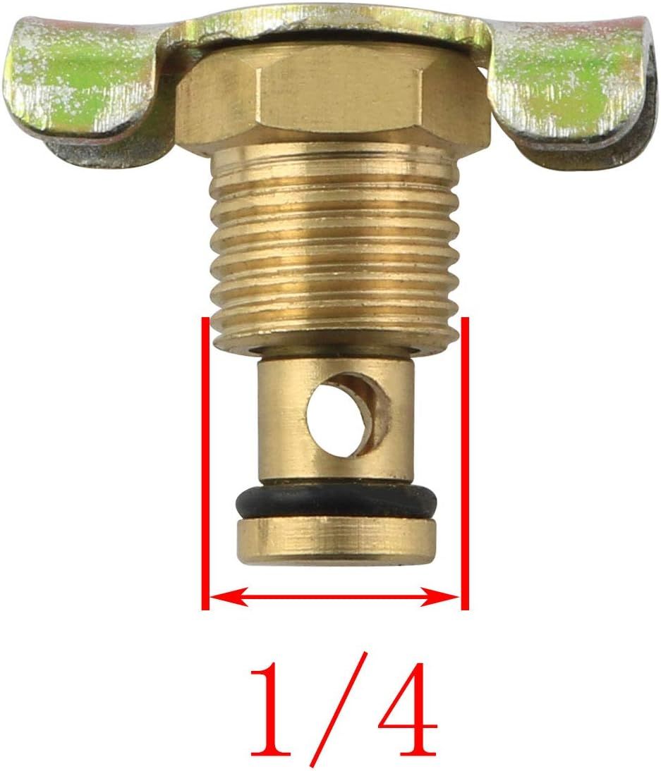 2PCS 1/4 Brass Air Hose Fitting Air Compressor Blowdown Valve NPT Male External Drain Cock Drain Switch With V1258-DP02-D-615