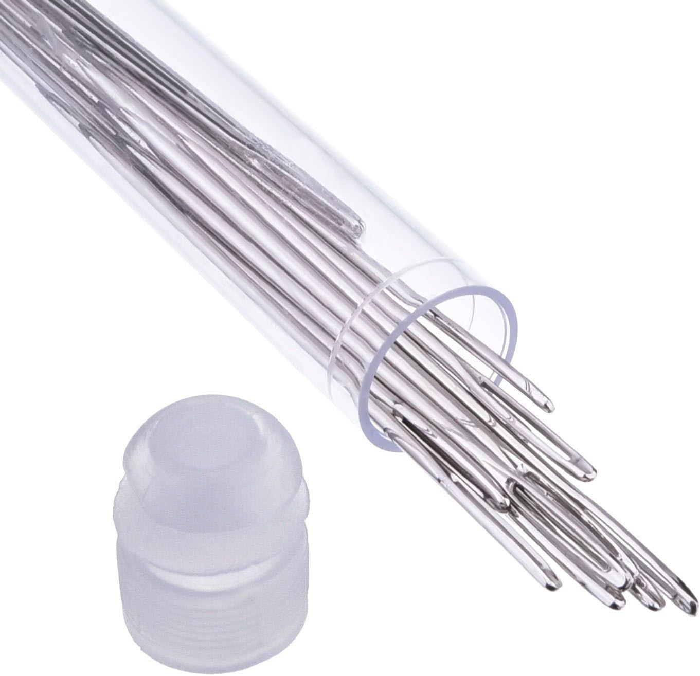 Large-Eye Stitching Needles for Leather Projects with Clear Bottle, 20 Pack V1258-DP02-D-617