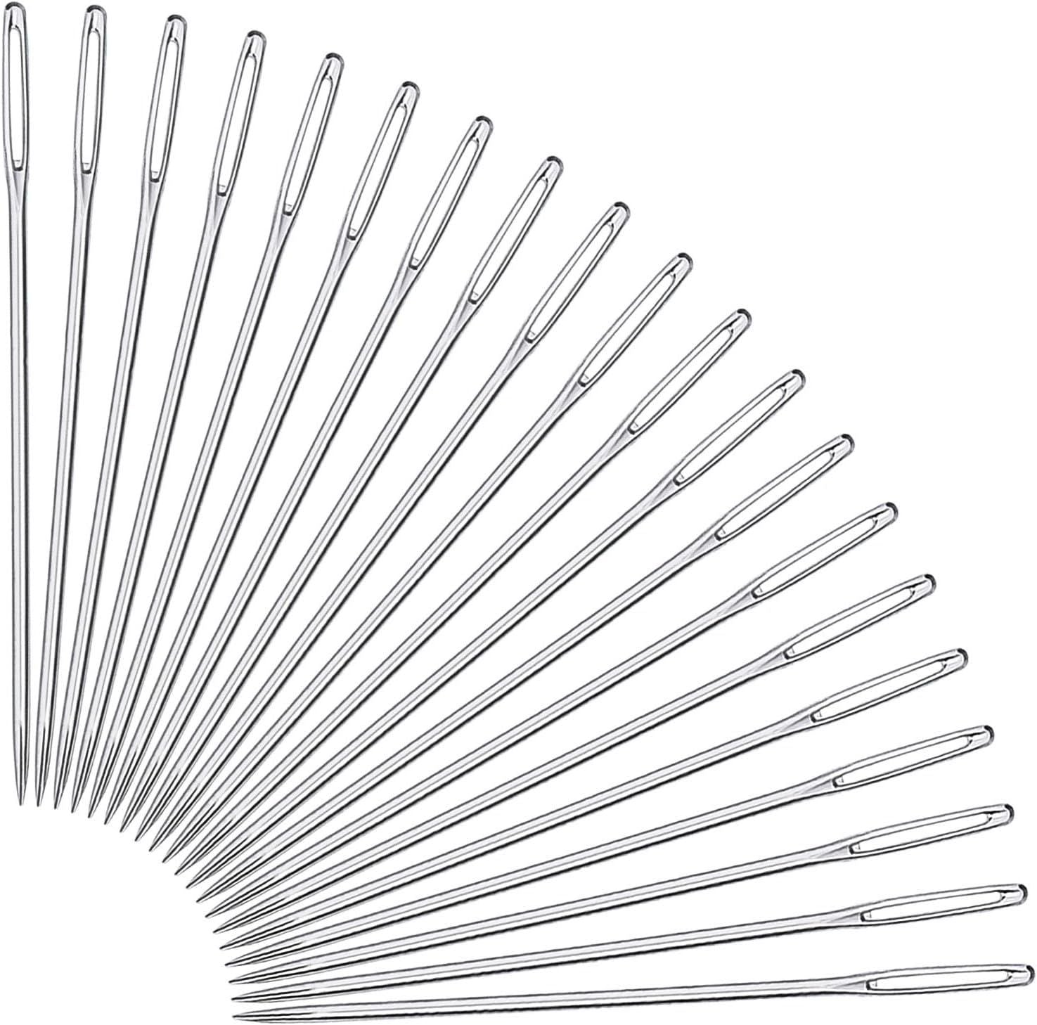 Large-Eye Stitching Needles for Leather Projects with Clear Bottle, 20 Pack V1258-DP02-D-617