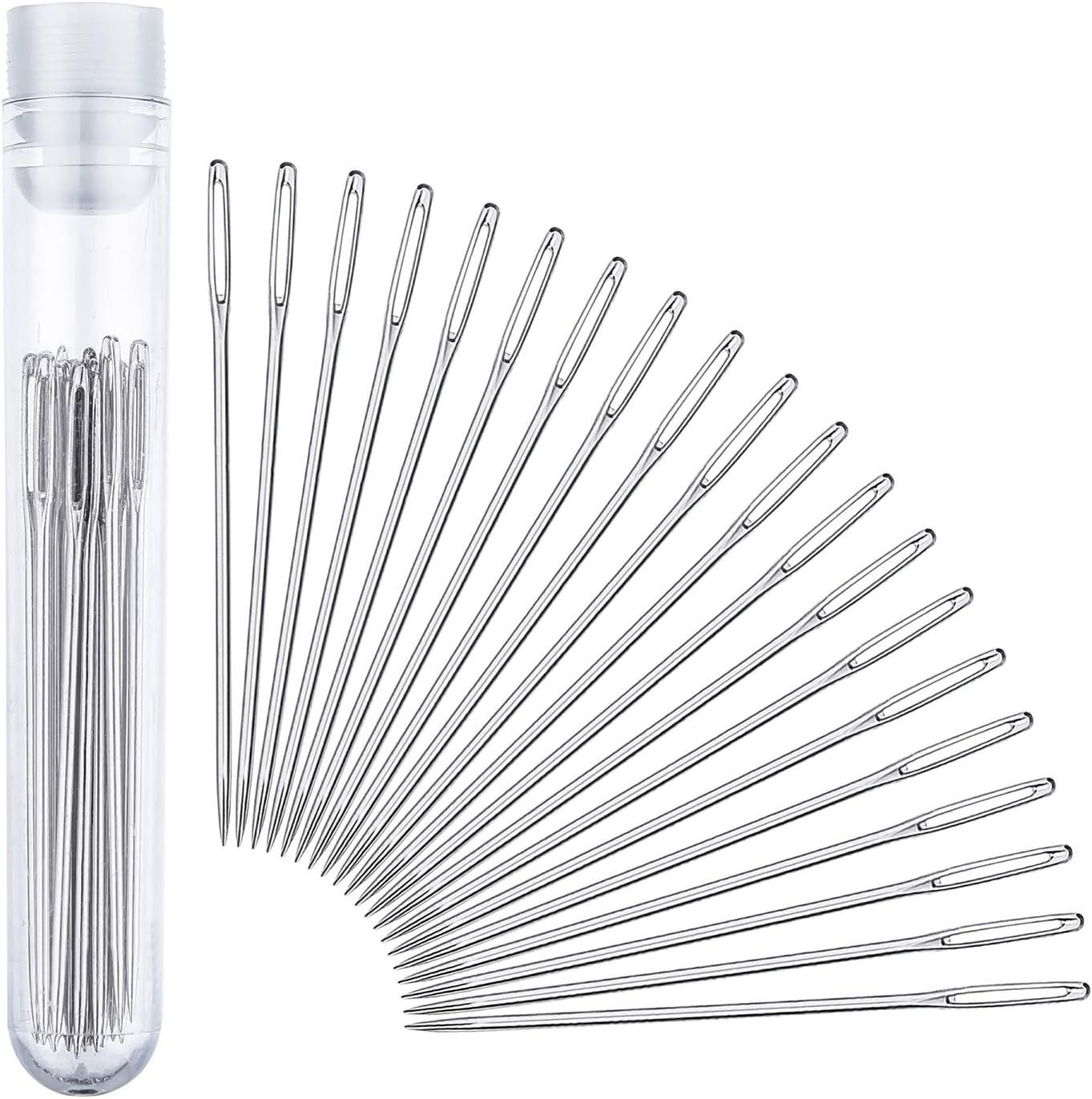 Large-Eye Stitching Needles for Leather Projects with Clear Bottle, 20 Pack V1258-DP02-D-617