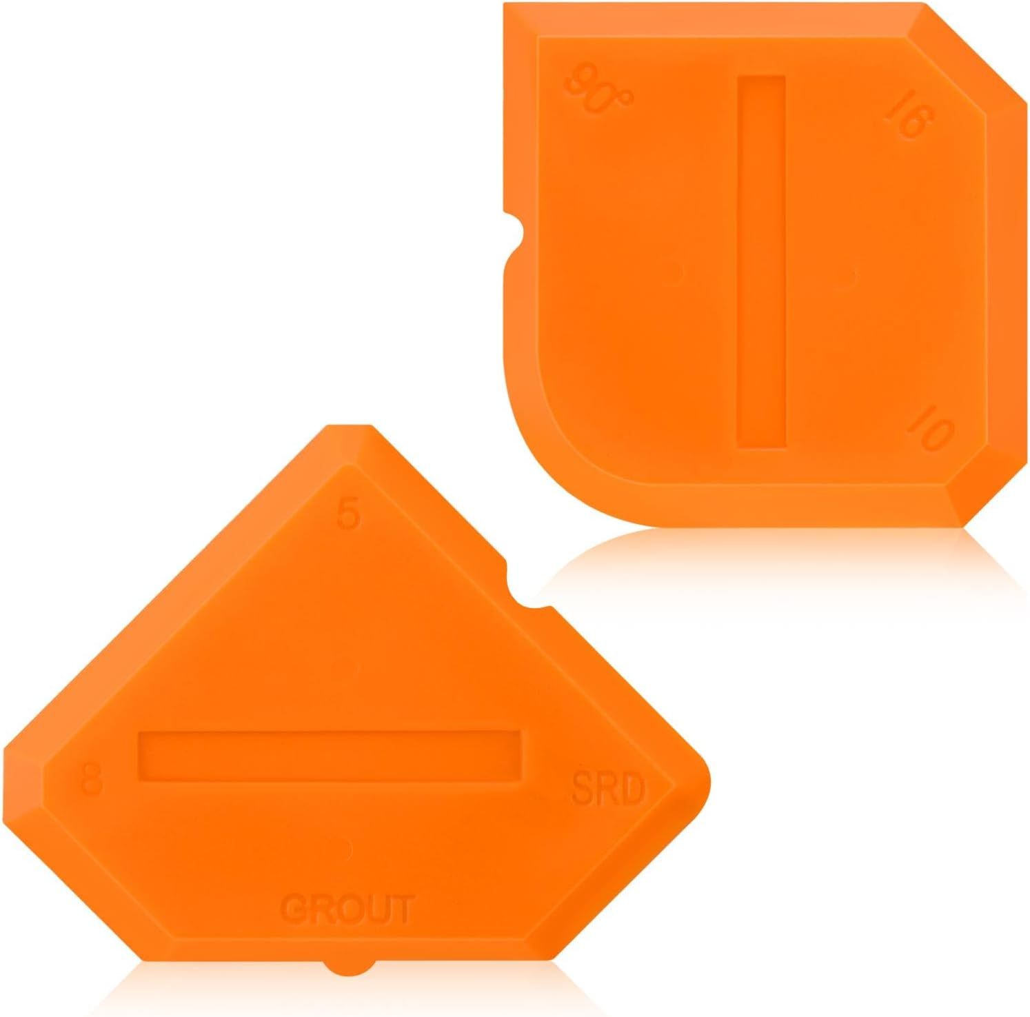 2 Pieces Caulking Tool Set Silicone Sealant Grout Tool for Kitchen Bathroom Floor Sealant Sealing(Orange) V1258-DP02-D-619