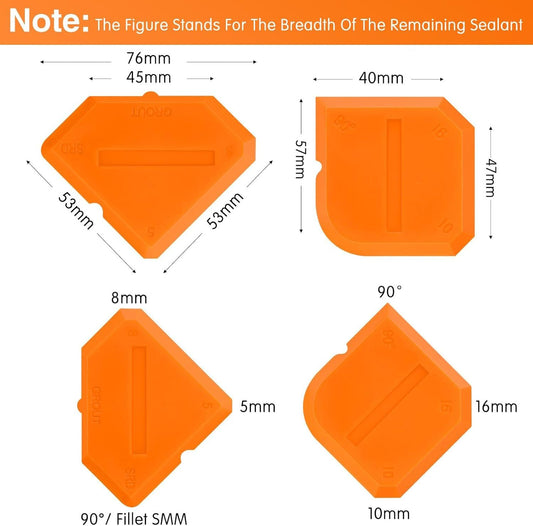 2 Pieces Caulking Tool Set Silicone Sealant Grout Tool for Kitchen Bathroom Floor Sealant Sealing(Orange) V1258-DP02-D-619
