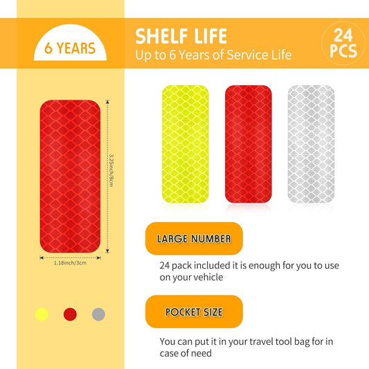 Warning Reflective Stickers Safety Night Visibility Adhesive Stickers Waterproof Reflective Tape Decal for V1258-DP02-D-624