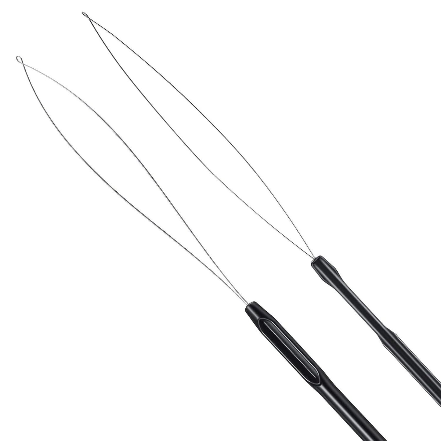 10 Pieces Hair Extension Loop Needle Threader Pulling Hook Tool and Bead Device Tool Black Loop Threader for V1258-DP02-D-625