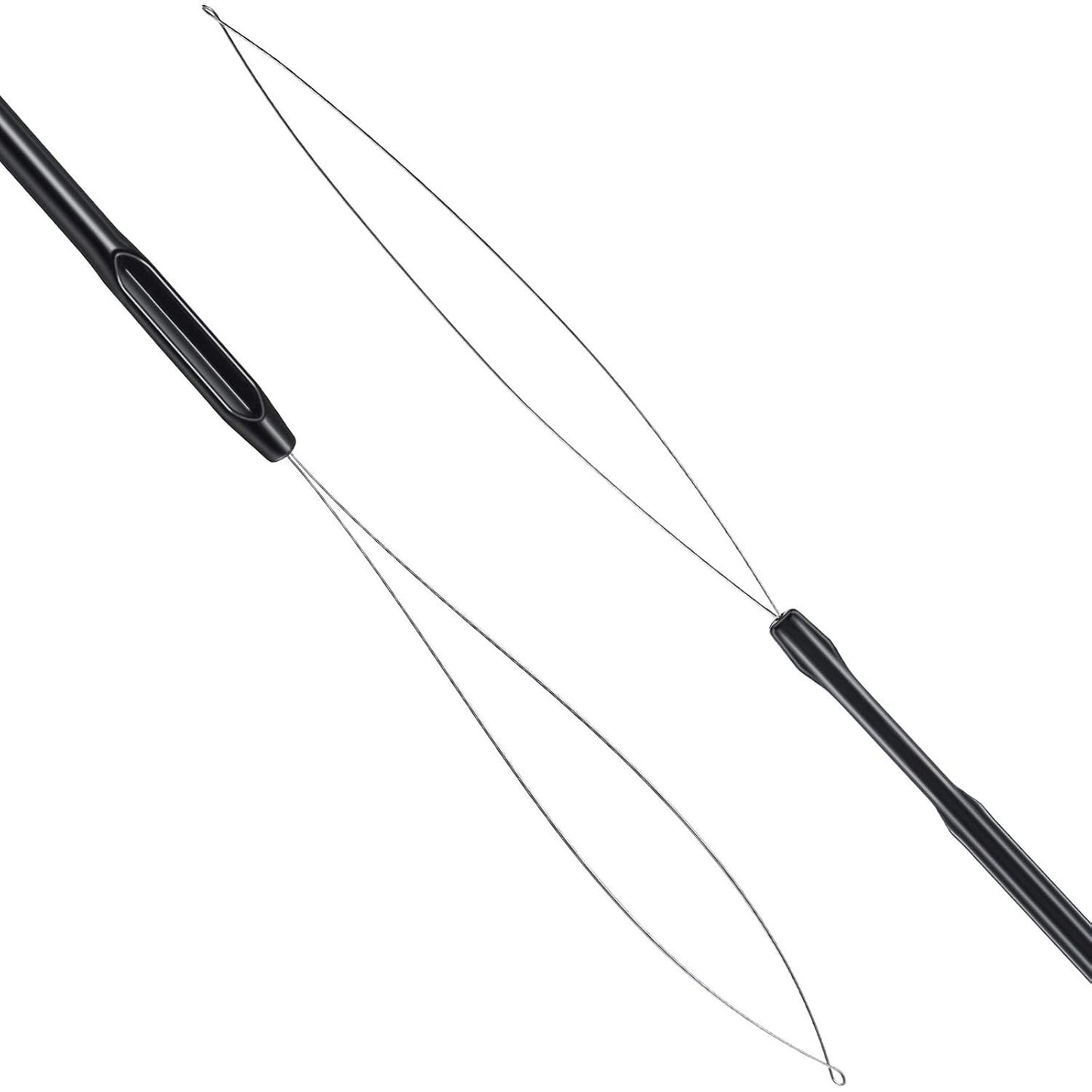 10 Pieces Hair Extension Loop Needle Threader Pulling Hook Tool and Bead Device Tool Black Loop Threader for V1258-DP02-D-625