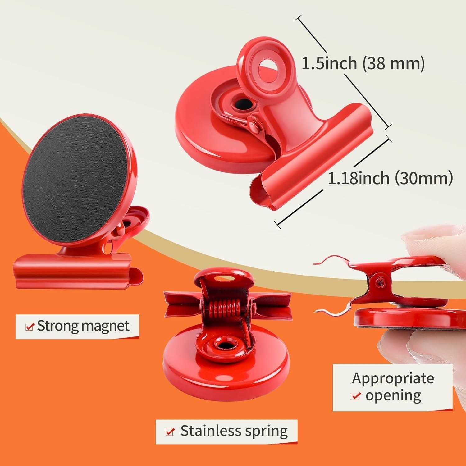 6 Pack Fridge Magnets Refrigerator Magnets, Magnetic Clips for Whiteboard, Magnet Clips for Kitchen Office V1258-DP02-D-626