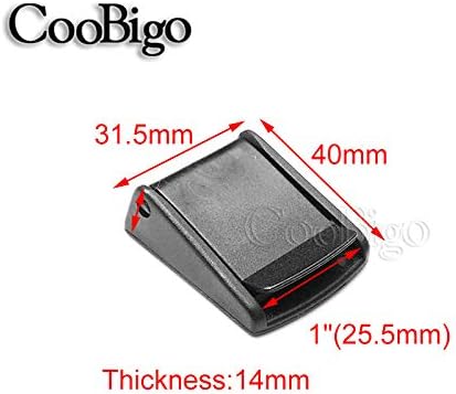 CooBigo 5pcs Webbing Cam Buckles Plastic Black Toggle Clip Backpack Straps V1258-DP02-D-63