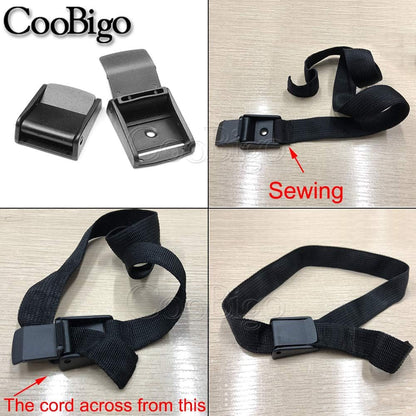 CooBigo 5pcs Webbing Cam Buckles Plastic Black Toggle Clip Backpack Straps V1258-DP02-D-63