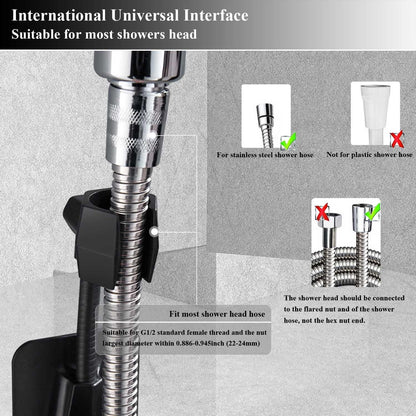 Shower Head Holder Strong Adhesive 360 Degree Rotatable Adjustable Handheld Shower Wand Holder Wall Mount V1258-DP02-D-632