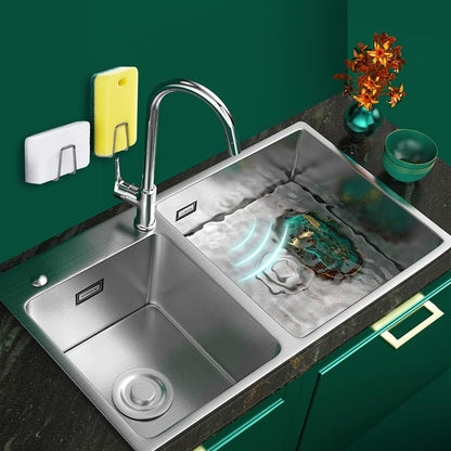 Sponge Holders for Kitchen Sink Adhesive Sponge Holder Sink Caddy Stainless Steel Rust Proof Waterproof, V1258-DP02-D-636