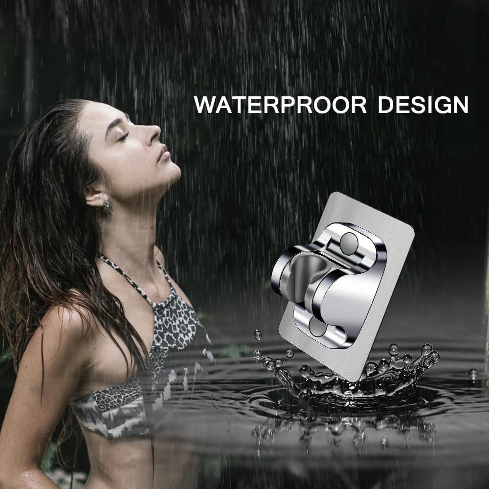 Shower Head Holder Shower Wand Holder Wall Mount Adhesive Adjustable Handheld Shower Holder No Drilling V1258-DP02-D-637