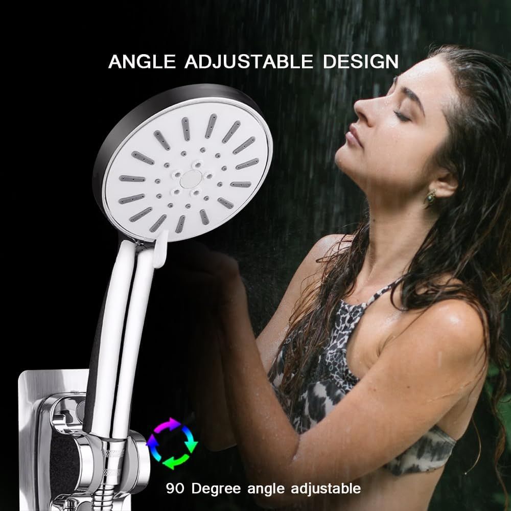 Shower Head Holder Shower Wand Holder Wall Mount Adhesive Adjustable Handheld Shower Holder No Drilling V1258-DP02-D-637
