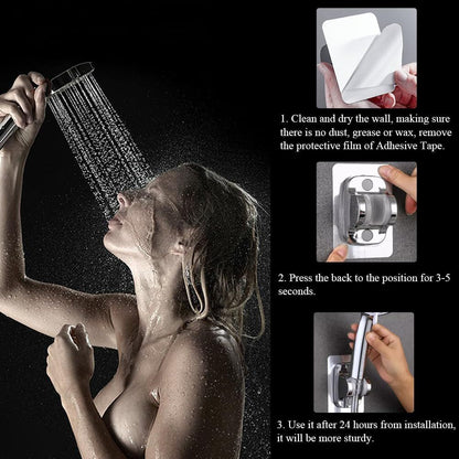 Shower Head Holder Shower Wand Holder Wall Mount Adhesive Adjustable Handheld Shower Holder No Drilling V1258-DP02-D-637