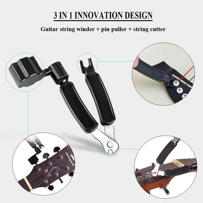 Guitar String Winder Cutter Pin Puller Multifunctional 3 In 1 Guitar Maintenance Tool String Peg Winder V1258-DP02-D-639