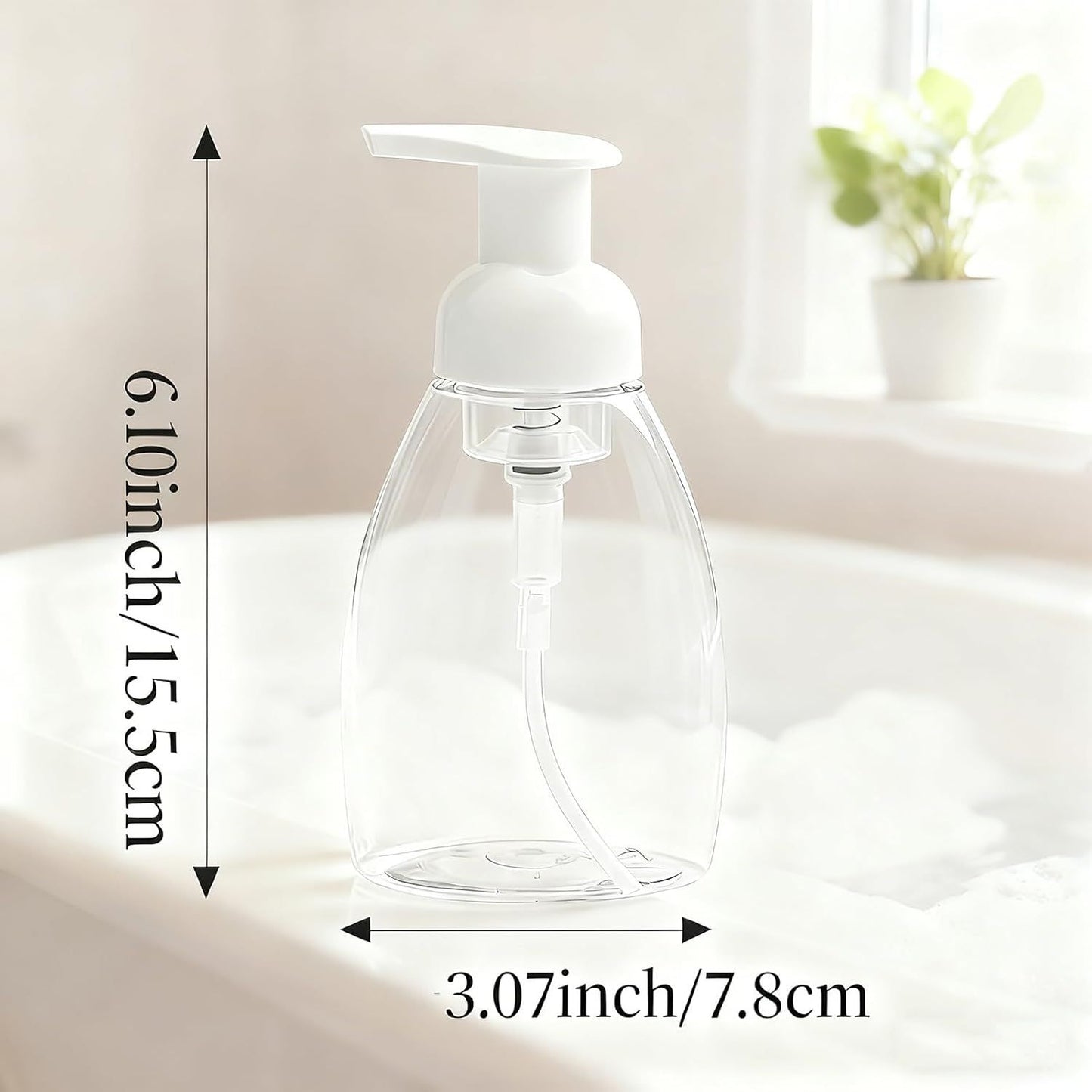 2-Pack Foaming Soap Dispenser Pump Bottles,Foam Hand Soap Dispenser with Refillable Plastic Container for V1258-DP02-D-640