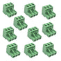 10 Pcs Green 5.08mm Pitch 3P Pluggable Teminal Blocks Connector Socket Adapters V1258-DP02-D-642