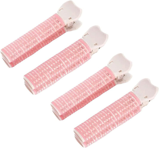 4 Pcs Pink Hair Rollers with Clip, Volumizing Hair Root Clips Bangs Curler DIY Hair Styling Accessories Hair V1258-DP02-D-645