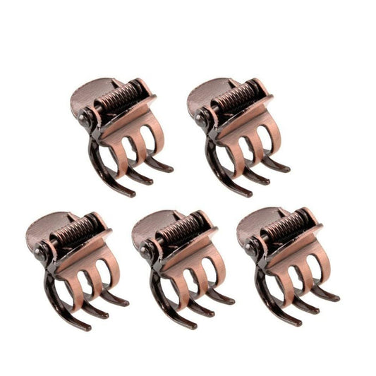 5PCS Mini Metal Hair Claw Clips for Women,Mini Metal Hair Claw Clips,Bronze Clamp Side Bangs Clip Hair V1258-DP02-D-649