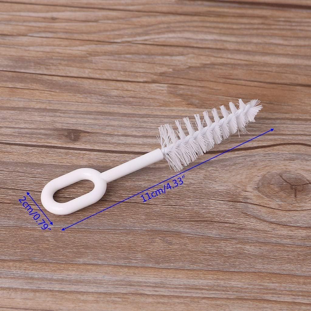 5 Pcs White Pacifier Cleaning Set,Nipple Cleaner Nipples Brush Cleaning Tools Professional Bristle High V1258-DP02-D-652
