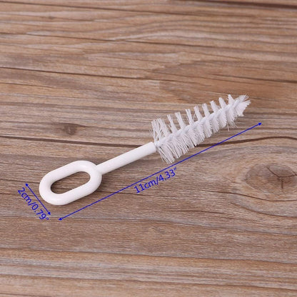 5 Pcs White Pacifier Cleaning Set,Nipple Cleaner Nipples Brush Cleaning Tools Professional Bristle High V1258-DP02-D-652