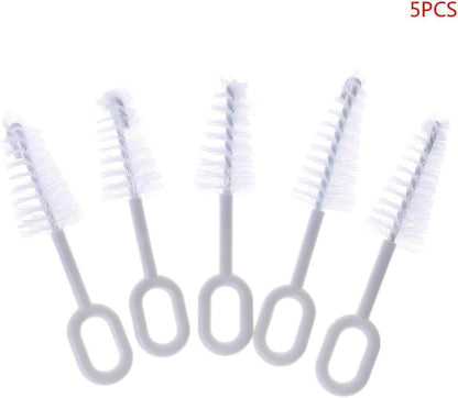 5 Pcs White Pacifier Cleaning Set,Nipple Cleaner Nipples Brush Cleaning Tools Professional Bristle High V1258-DP02-D-652