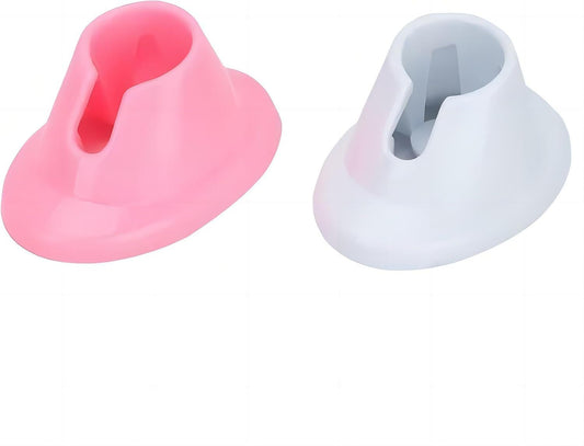 2pcs Pink & White Soft Rubber Nail Polish Bottle Holder - Anti-Spill Nail Art Organizer & Display - Salon V1258-DP02-D-653