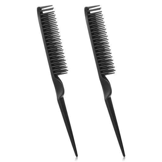 2 Pcs 3 Row Styling Comb, Curling Hair Styling Brush Rat Tail Comb Used for Combing, Separating and Shaping V1258-DP02-D-658
