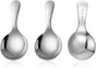 304 Stainless Spoons for Canisters, 3 PCS Short Handle Spoons, Silver Mini Scoops, Thickened Small Round V1258-DP02-D-659