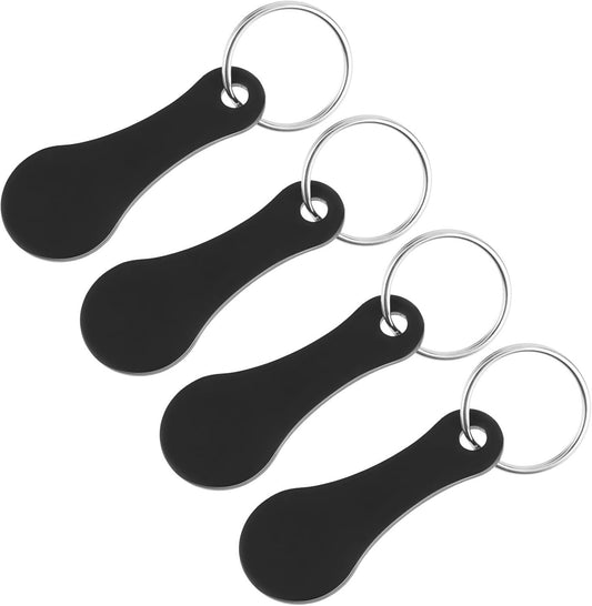 4 Pcs Stainless Steel Shopping Trolley Tokens, Portable Alloy Key Ring Quarter Holder Keychain Shopping V1258-DP02-D-662