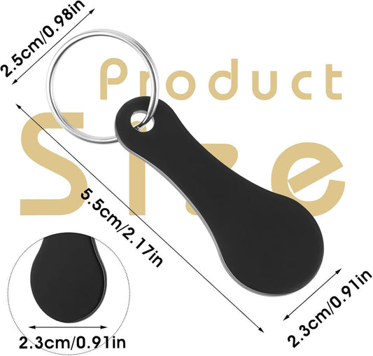 4 Pcs Stainless Steel Shopping Trolley Tokens, Portable Alloy Key Ring Quarter Holder Keychain Shopping V1258-DP02-D-662