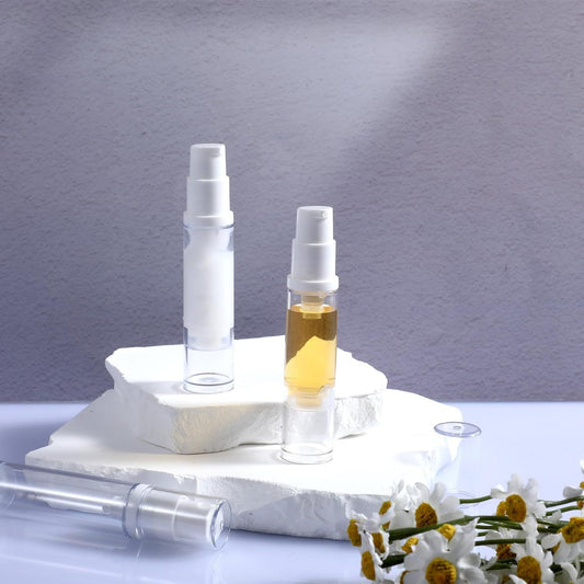 4 Pcs Refillable Clear Travel Airless Pump Container - Vacuum Cosmetic Press Pump Bottle for DIY Foundation V1258-DP02-D-663