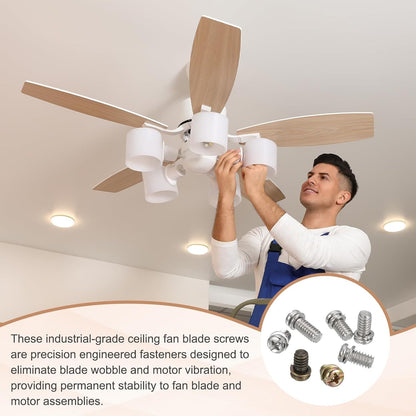 20Pcs Ceiling Fan Blade Screws, 1/4"-20 x 3/8 Carbon Steel Phillips Pan Motor Replacement Screw for Lighting V1258-DP02-D-669