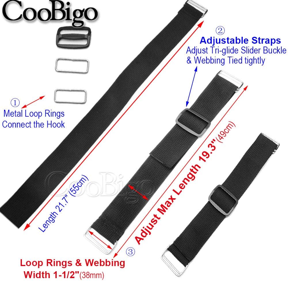 2 Pack Hoverboard Seat Attachment Straps, HoverKart Replacement Straps Adjustable with Tri-Glide Buckle V1258-DP02-D-72