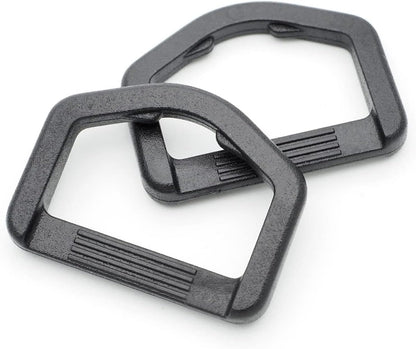 CooBigo 12 Pack D-Rings Plastic Buckle 1" Without Bar D Ring for Webbing Strap Backpack Water Pouche Belt Dog V1258-DP02-D-74