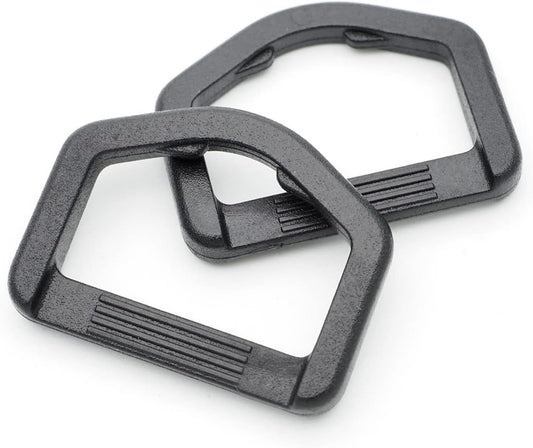 CooBigo 12 Pack D-Rings Plastic Buckle 1" Without Bar D Ring for Webbing Strap Backpack Water Pouche Belt Dog V1258-DP02-D-74