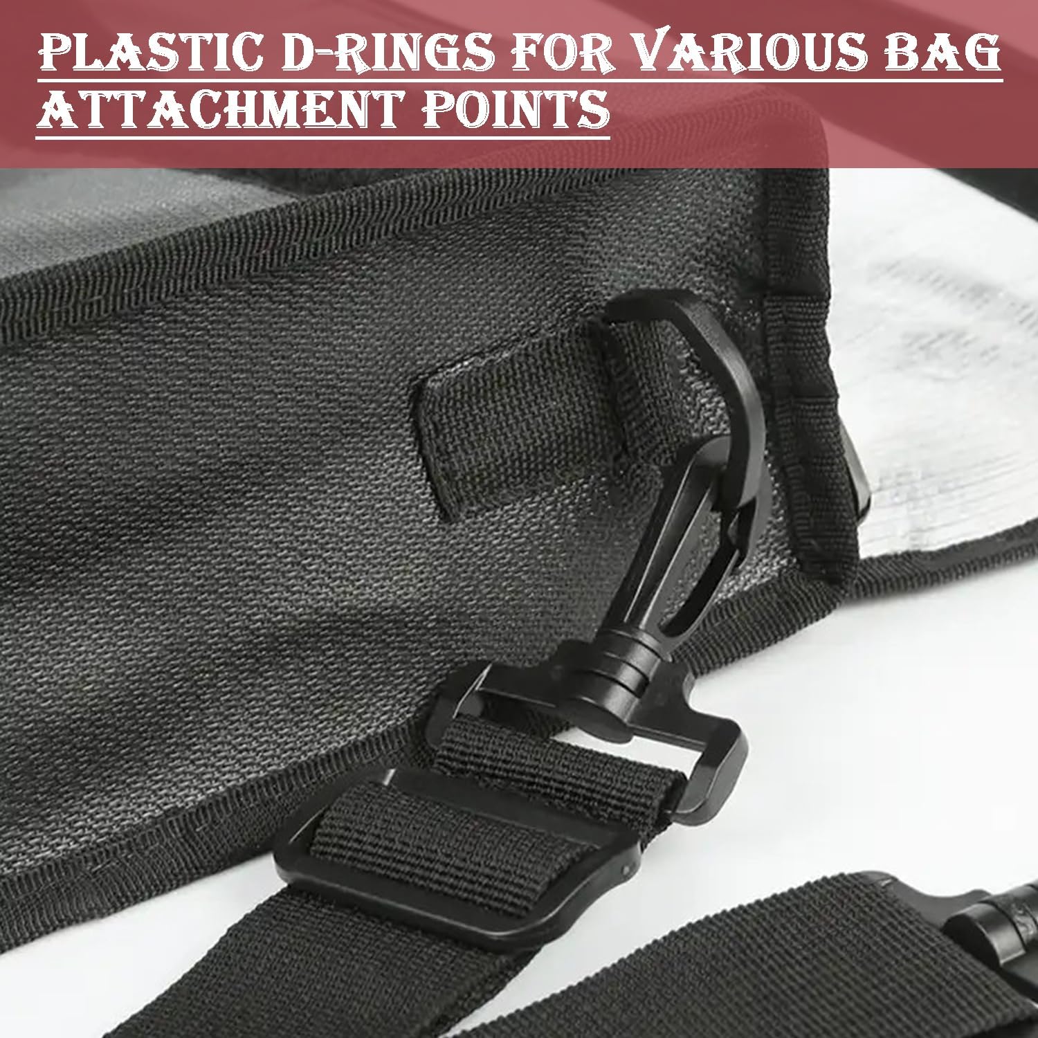 CooBigo 12 Pack D-Rings Plastic Buckle 1" Without Bar D Ring for Webbing Strap Backpack Water Pouche Belt Dog V1258-DP02-D-74
