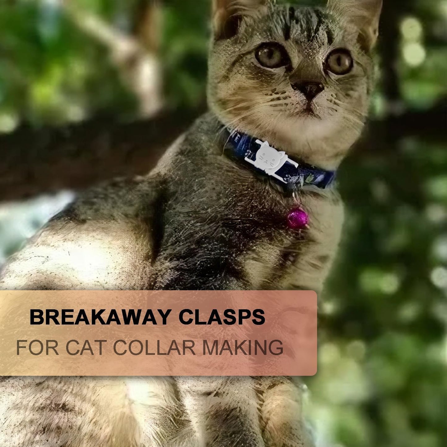CooBigo 25Pack 3/8" Cat Collar Breakaway Clasps Accessories Plastic Adjustable Buckle Small Pet Supplies for V1258-DP02-D-76