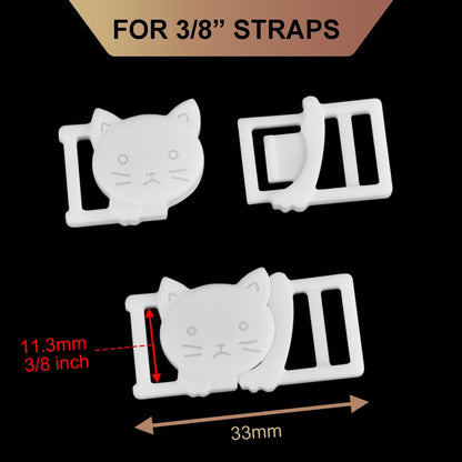 CooBigo 25Pack 3/8" Cat Collar Breakaway Clasps Accessories Plastic Adjustable Buckle Small Pet Supplies for V1258-DP02-D-76