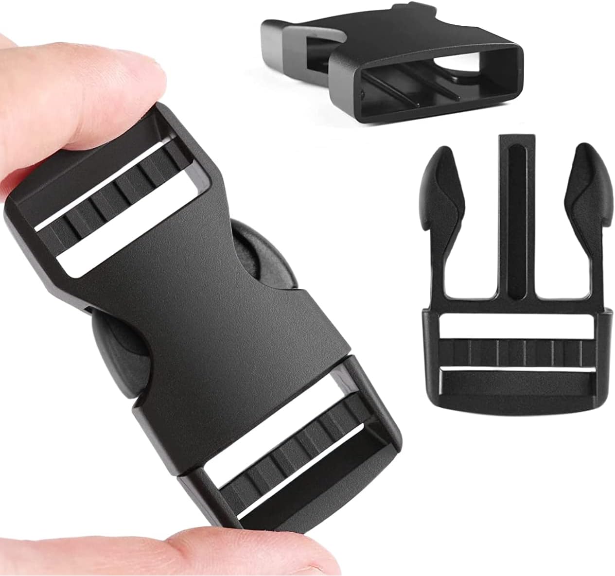 6 Pack 1" Buckle Quick Side Release Buckles Dual Adjustable No Sewing Clips Plastic Buckle Replacement for V1258-DP02-D-8
