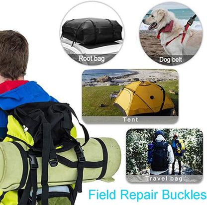 6 Pack 1" Buckle Quick Side Release Buckles Dual Adjustable No Sewing Clips Plastic Buckle Replacement for V1258-DP02-D-8