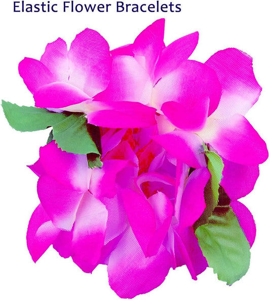 4 Pcs Purple Hawaiian Leis with Green Leaves for Graduation Party, Dance Party, Photo Prop in Outdoors V1258-DP02-D-87