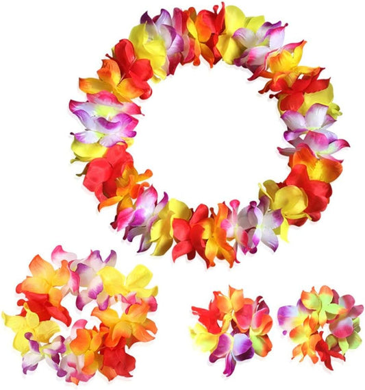 4 Pcs Multicolor Hawaiian Leis for Graduation Party, Dance Party, Photo Prop in Outdoors (Multicolor) V1258-DP02-D-89