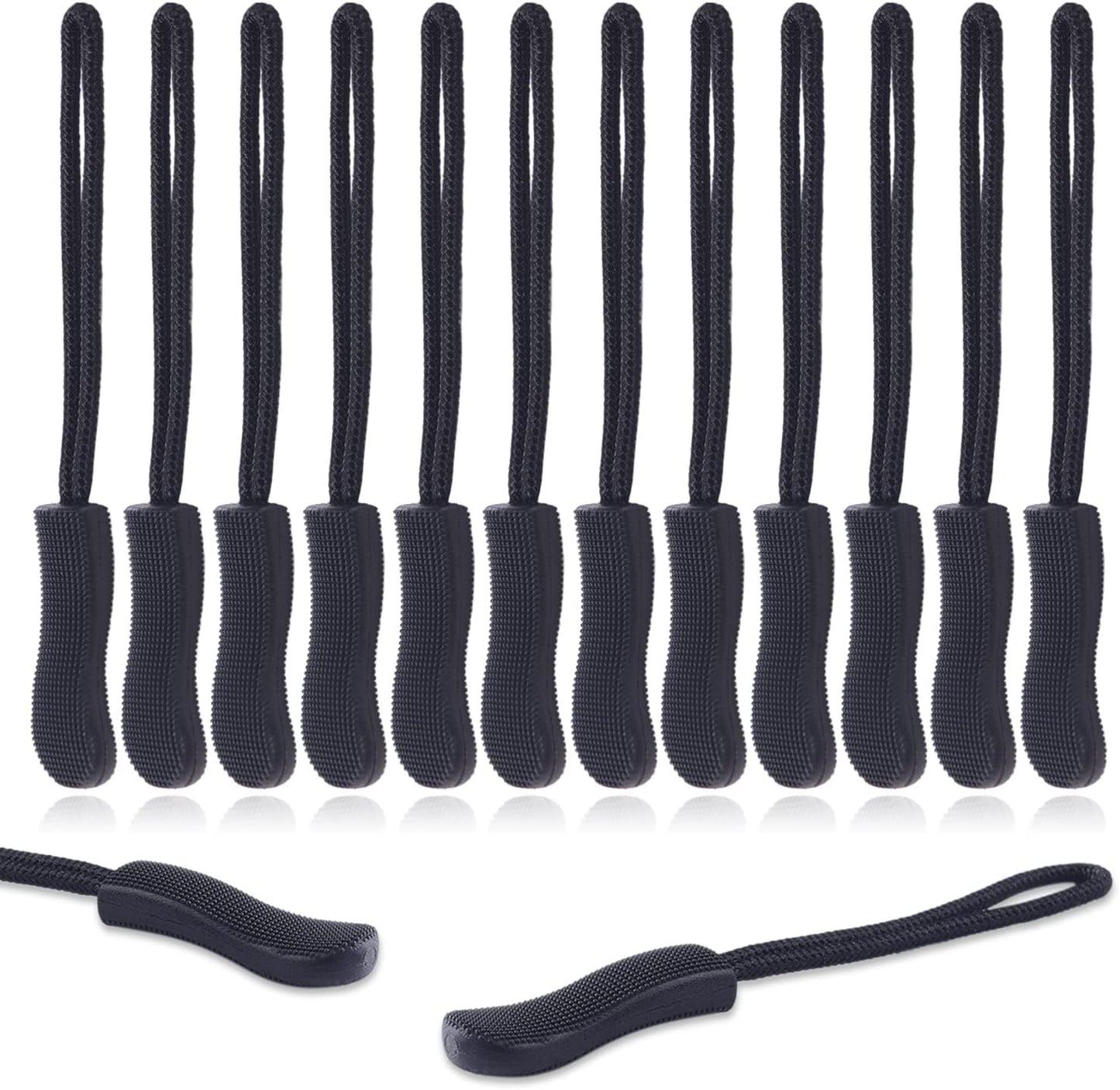 CooBigo 12Pack Zipper Pull Replacement, Golf Bag Parcord Zipper Pull Tab Replacement for Backpack, Jackets, V1258-DP02-D-9
