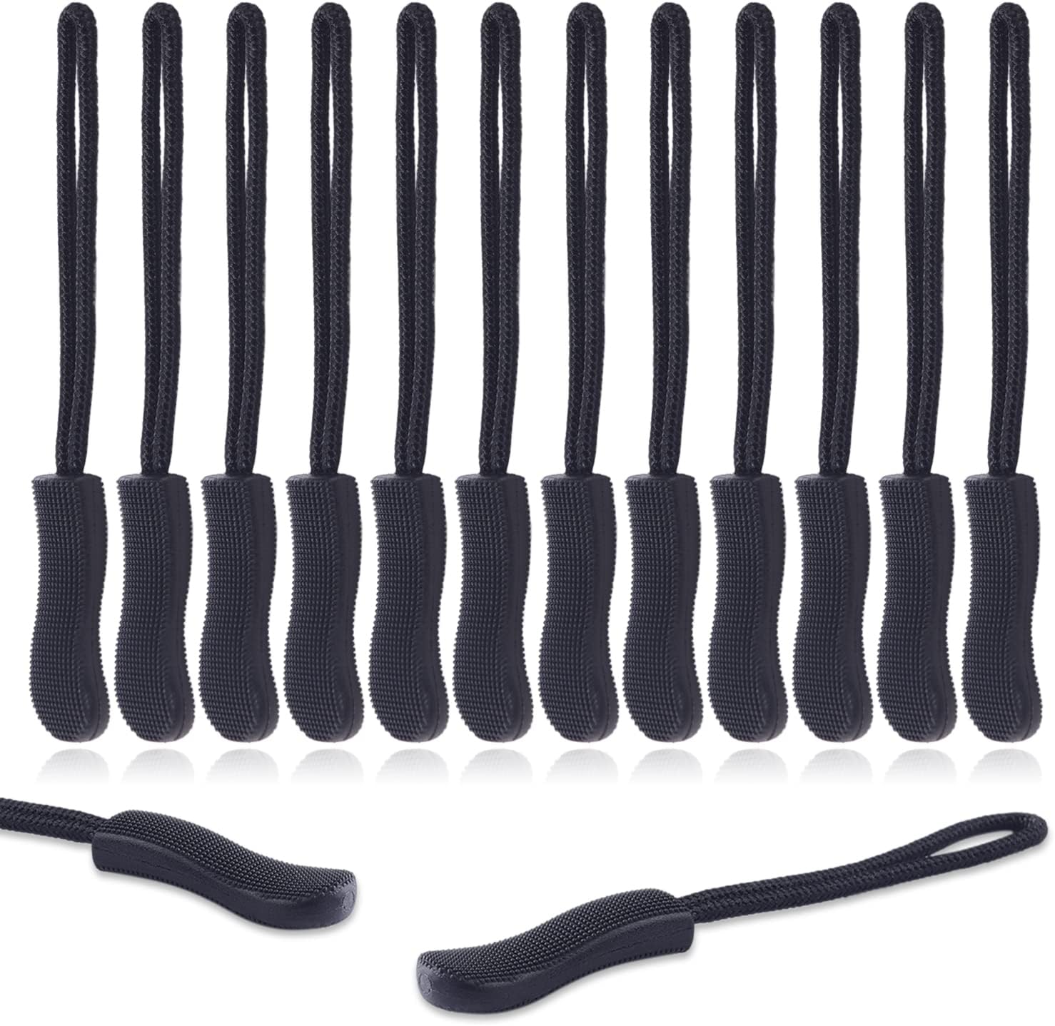CooBigo 12Pack Zipper Pull Replacement, Golf Bag Parcord Zipper Pull Tab Replacement for Backpack, Jackets, V1258-DP02-D-9