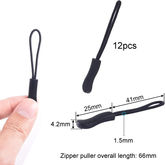 CooBigo 12Pack Zipper Pull Replacement, Golf Bag Parcord Zipper Pull Tab Replacement for Backpack, Jackets, V1258-DP02-D-9